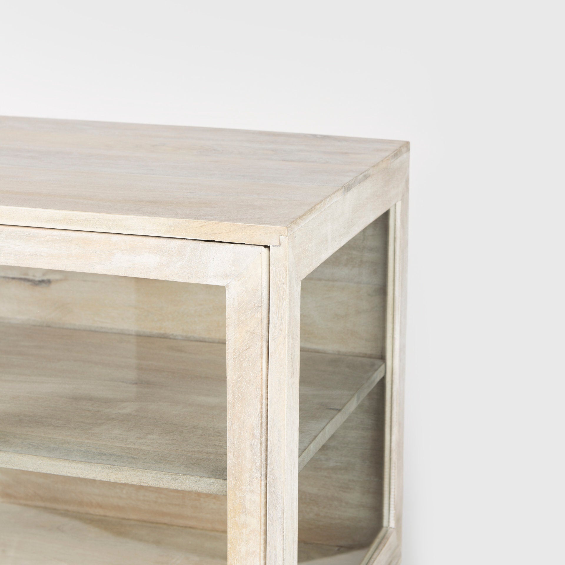 Arelius 36L x 18W x 32H White Wood, Gold Metal Base w/ 2 Glass Doors Accent Cabinet - Central Designs