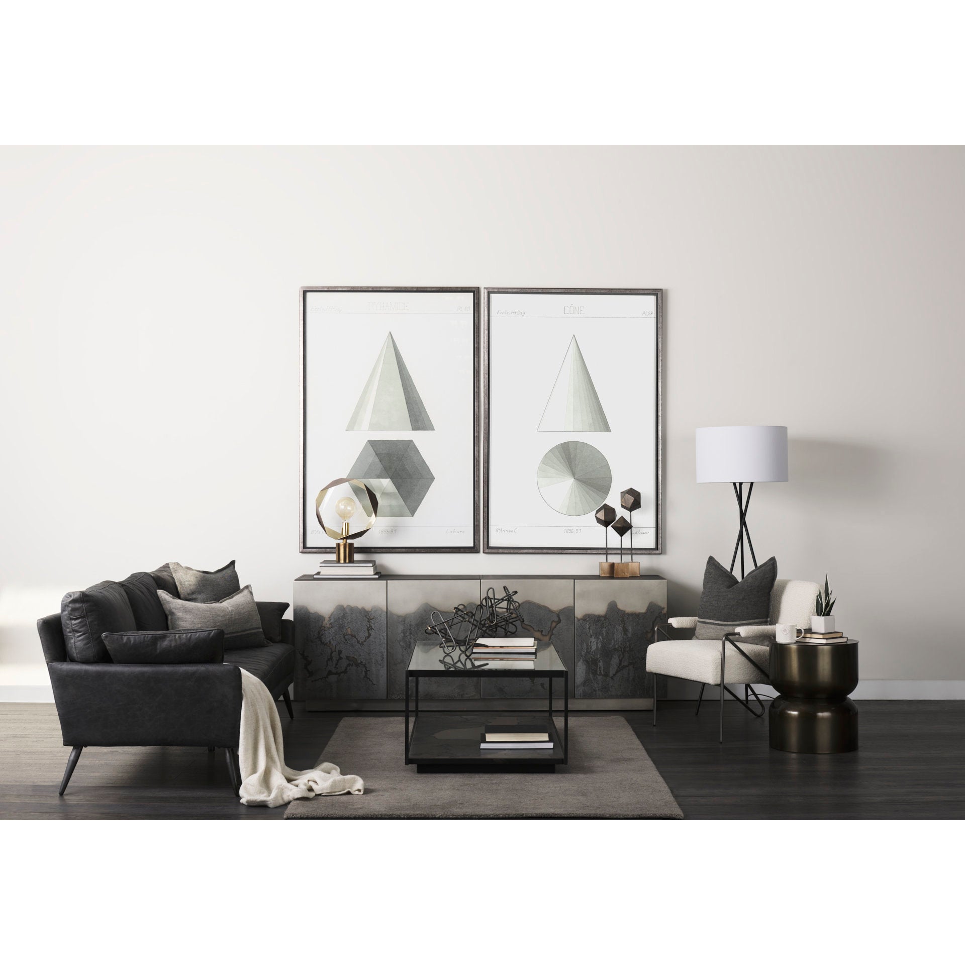 Catriona 17L x 17W x 20H Gold Accent Hourglass Table - Central Designs