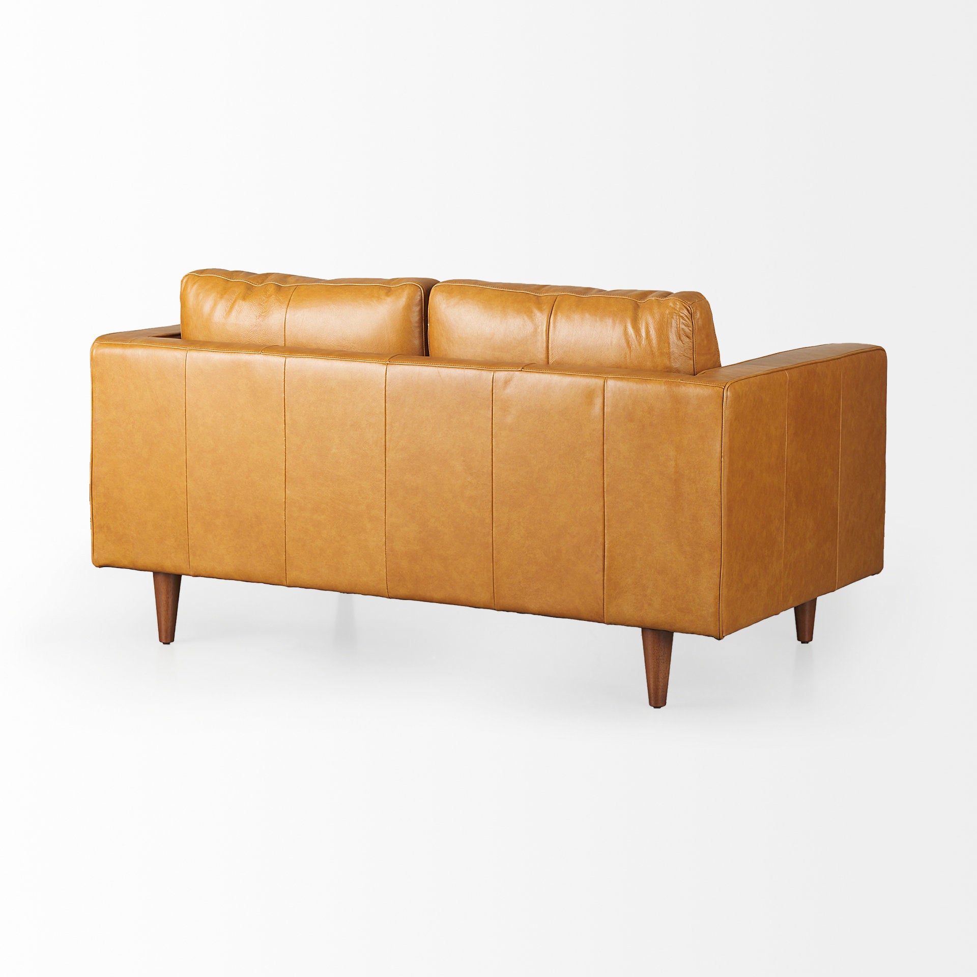 Svend 65.0L x 38.0W x 34.0H Tan Leather Love Seat Sofa - Central Designs