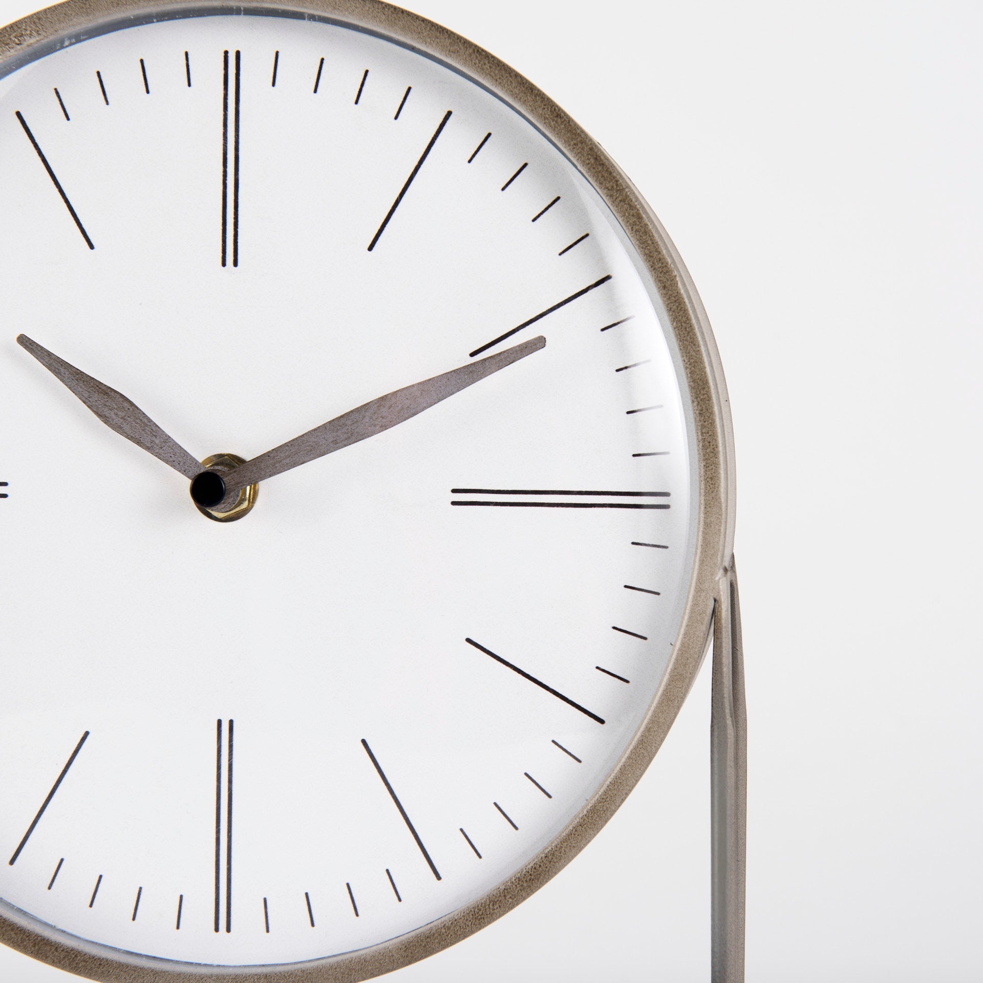 Aurus Matte Gray Metal Table Clock - Central Designs