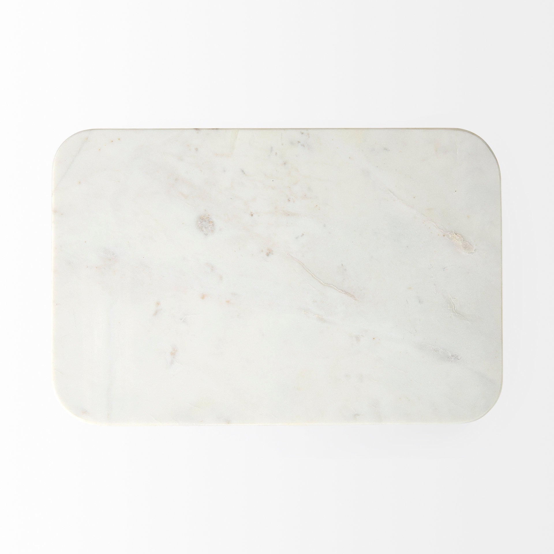 Preston 17.3L x 11.3W x 22.8H White Marble Top W/Gold Metal Accent Table - Central Designs