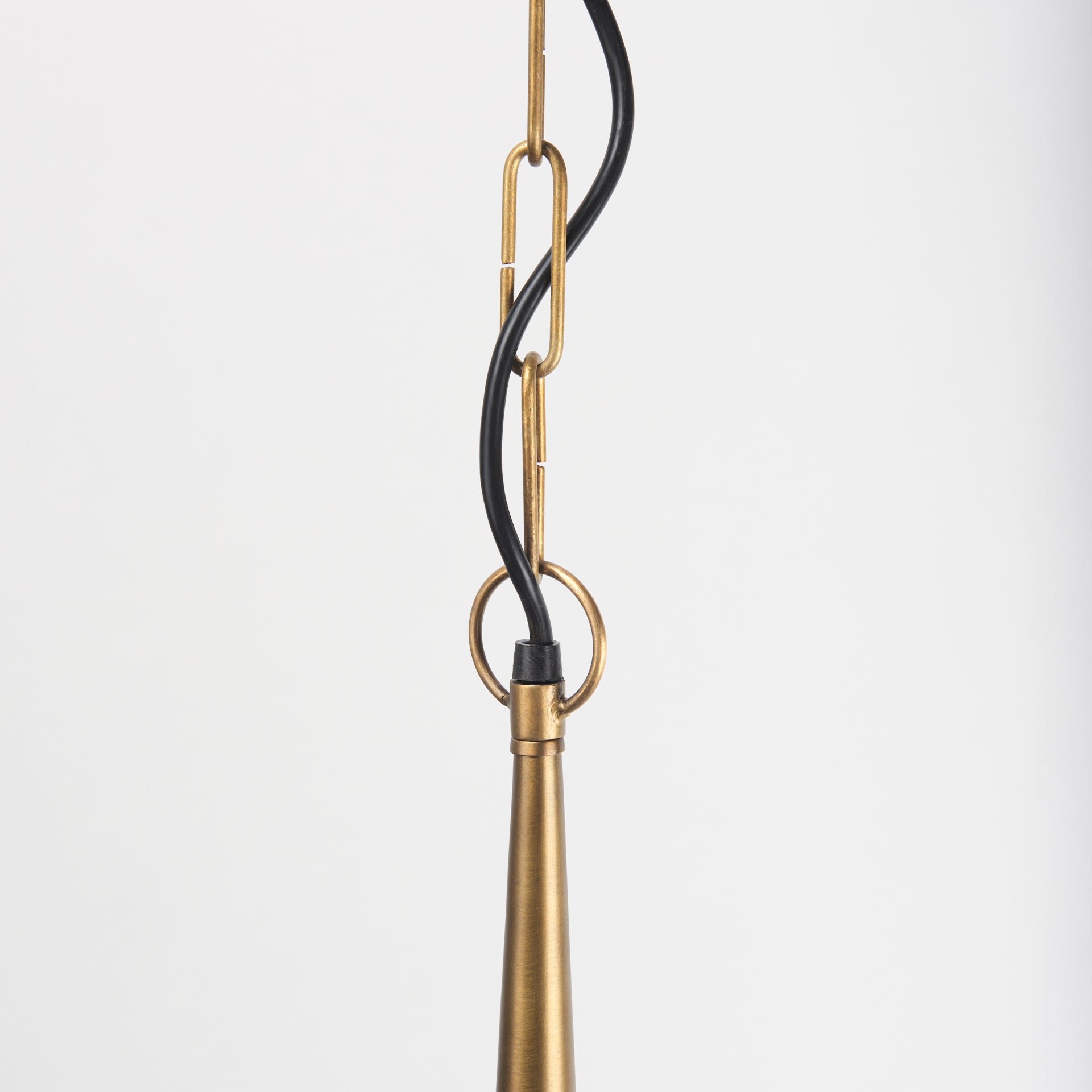 Willson 17.0L x 17.0W x 29.0H Black Iron W/Antique Brass Dome Pendant Light - Central Designs