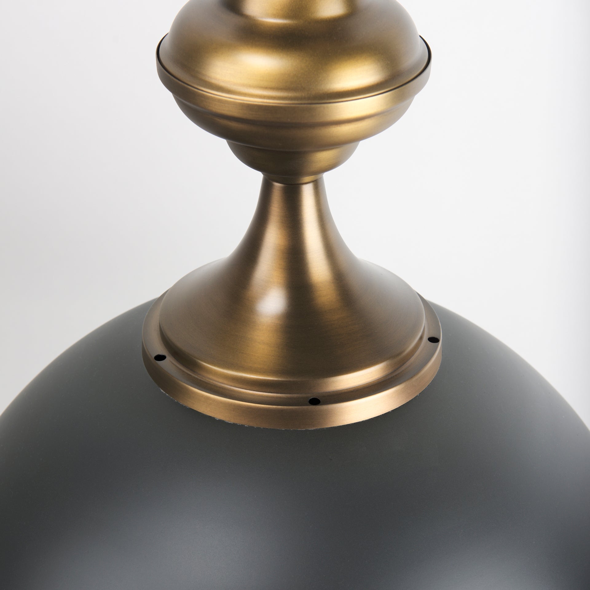 Willson 17.0L x 17.0W x 29.0H Black Iron W/Antique Brass Dome Pendant Light - Central Designs