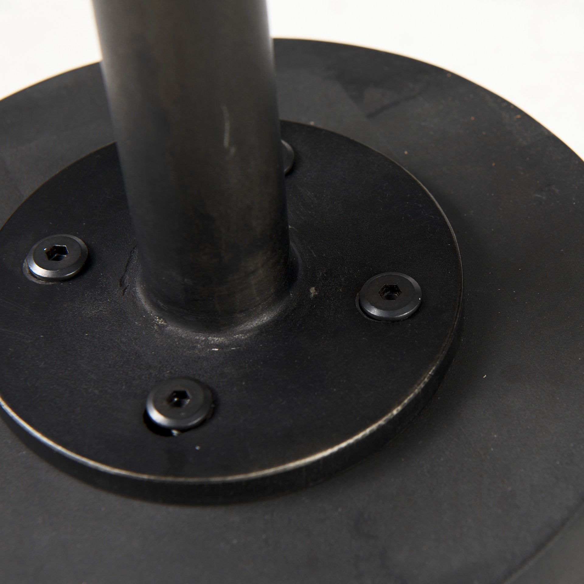 Maxwell 20" Round Dark Brown Wood w/ Black Metal Pedestal Side Table - Central Designs