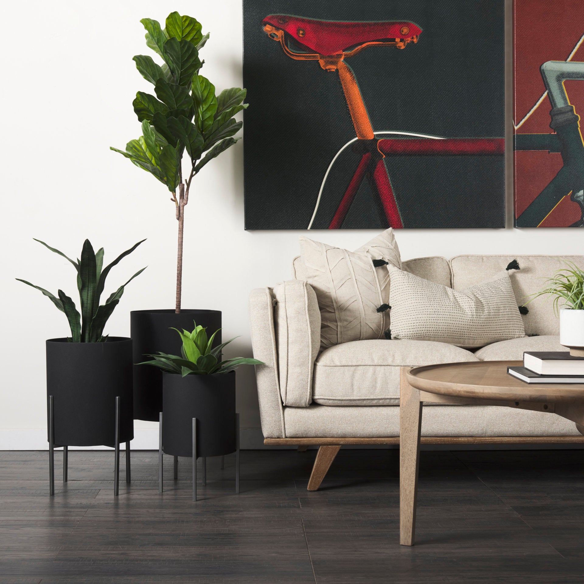 Claypoole (Set of 3) Black Plant Stands - Central Designs