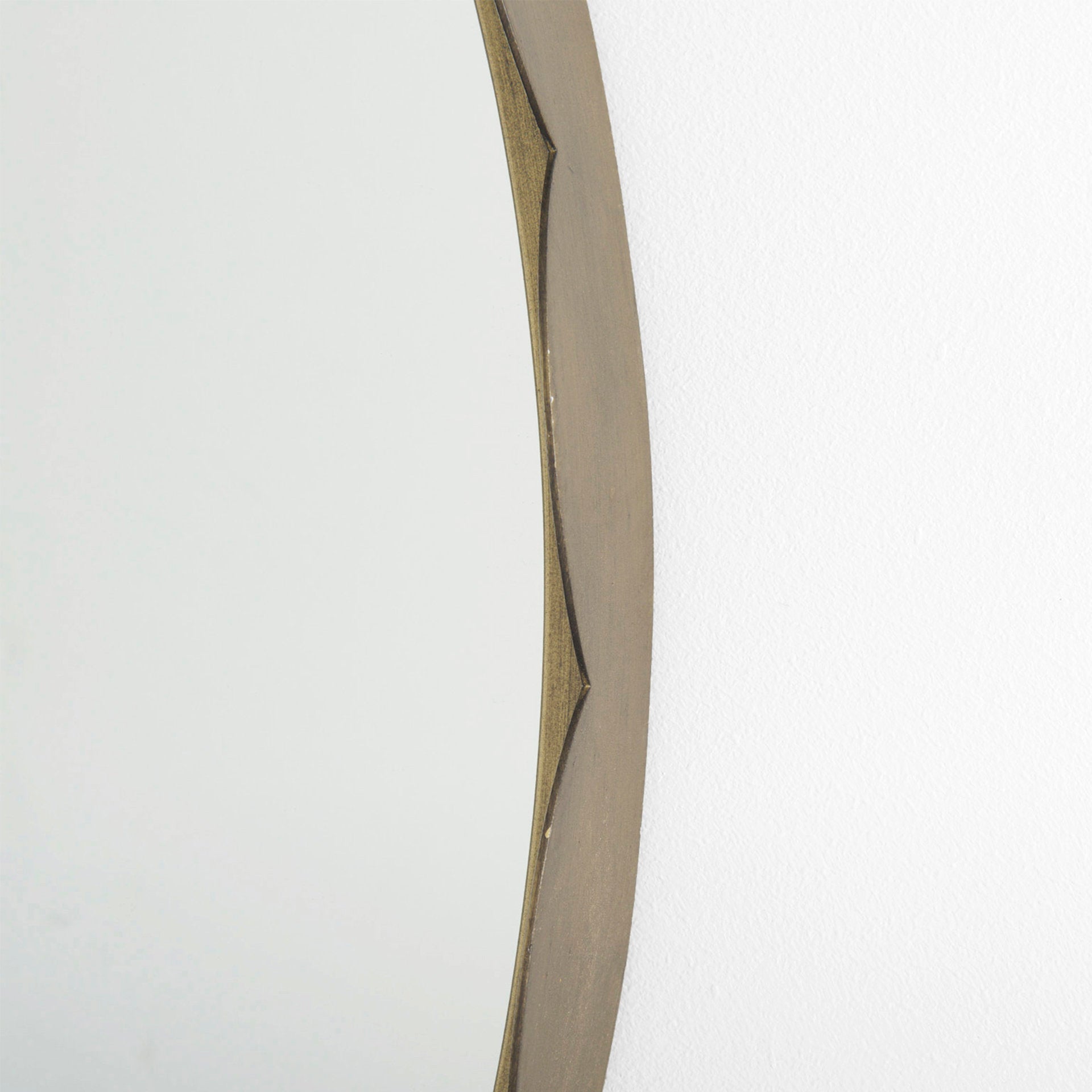 Adelaide 29.7" Gold Metal Scallop Edge Round Mirror - Central Designs