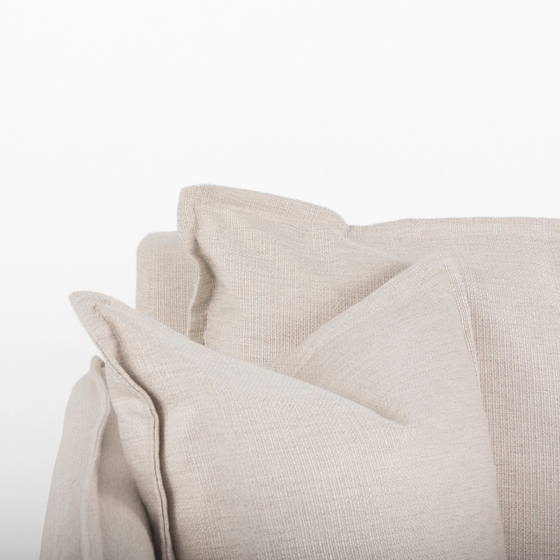 Roy II Beige Upholstered and Brown Wood Frame Arm Chair - Central Designs