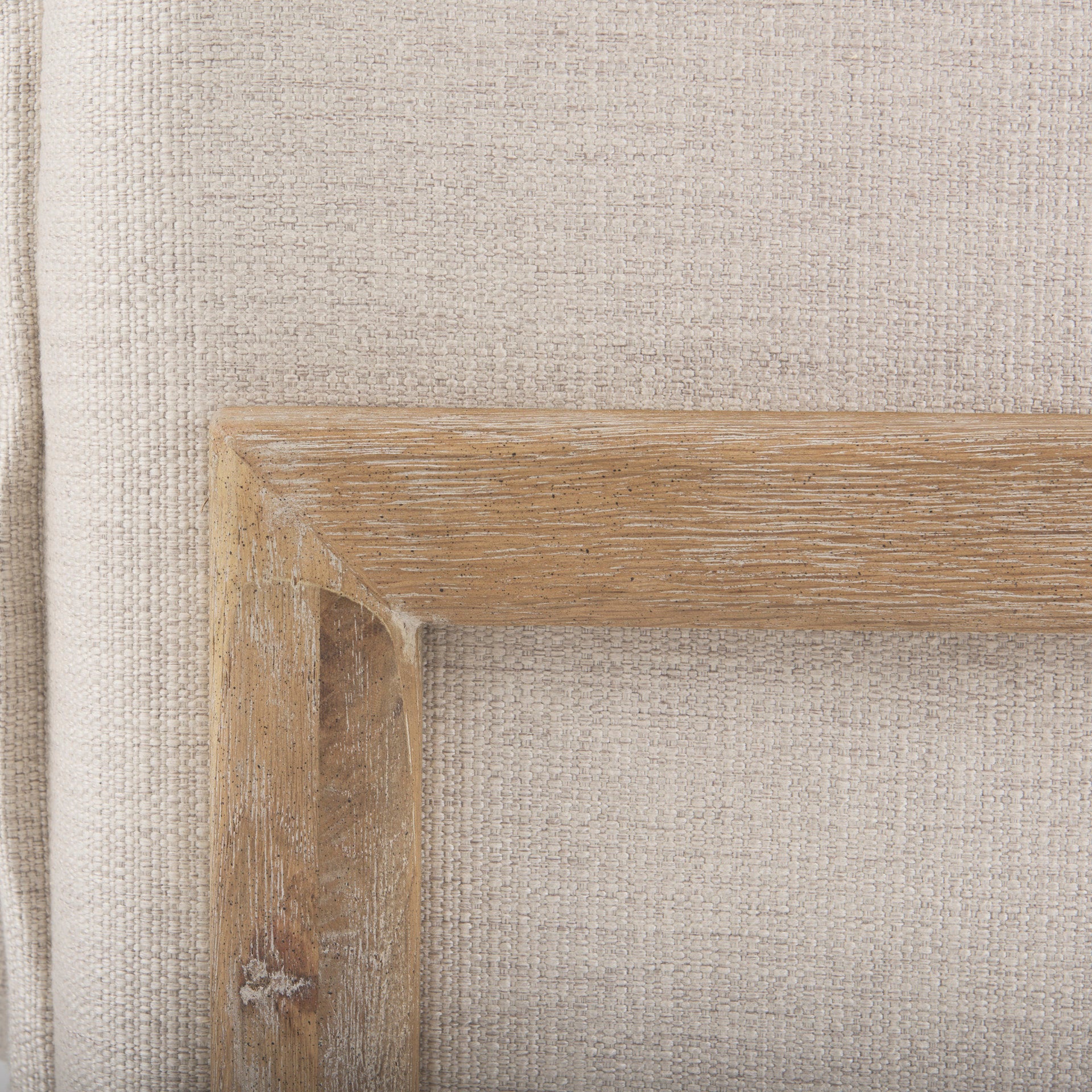 Roy II Beige Upholstered and Brown Wood Frame Arm Chair - Central Designs