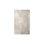 Kolt 5x8 Neutral Geometric Patterned Wool Area Rug - Central Designs