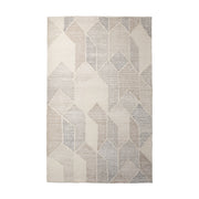 Kolt 9x12 Neutral Geometric Patterned Wool Area Rug - Central Designs