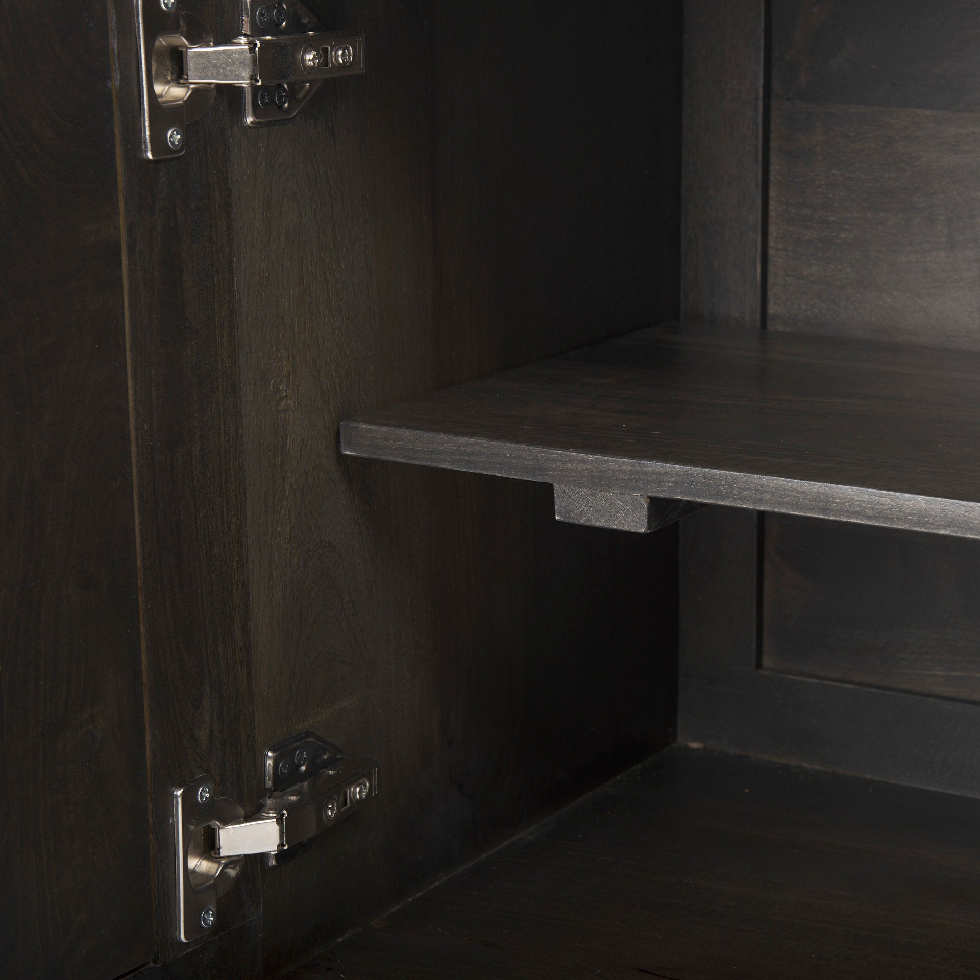 Darwin 80x17.5 Brown Solid Wood Gold Metal Base 4 Cabinet Door Sideboard