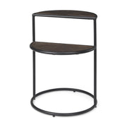 Arlo 20.5L x 20.5W x 24.4H Brown Wood W/Black Metal End Table - Central Designs