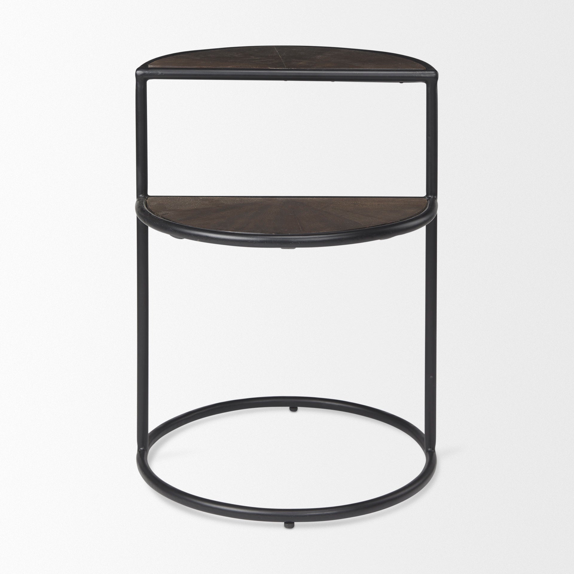 Arlo 20.5L x 20.5W x 24.4H Brown Wood W/Black Metal End Table - Central Designs