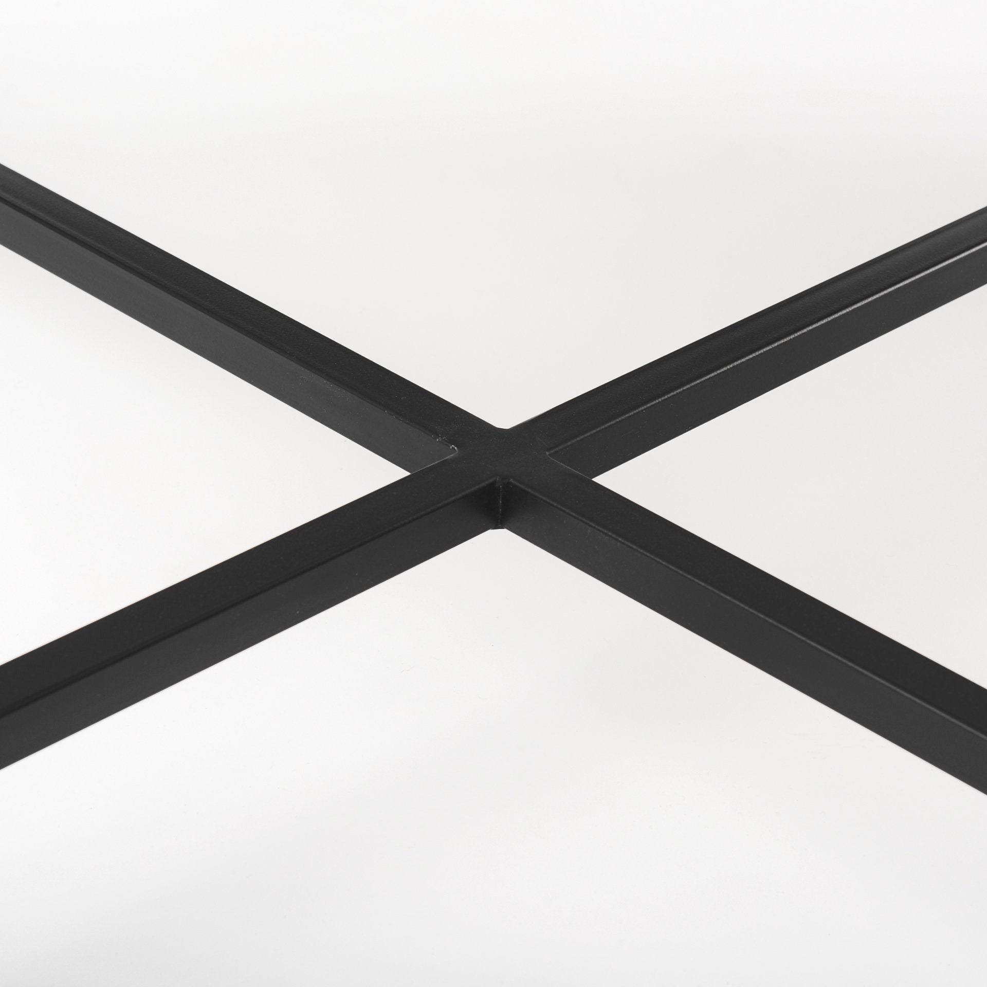 Lucas 30x30 White Marble Top Black Metal Base Coffee Table - Central Designs