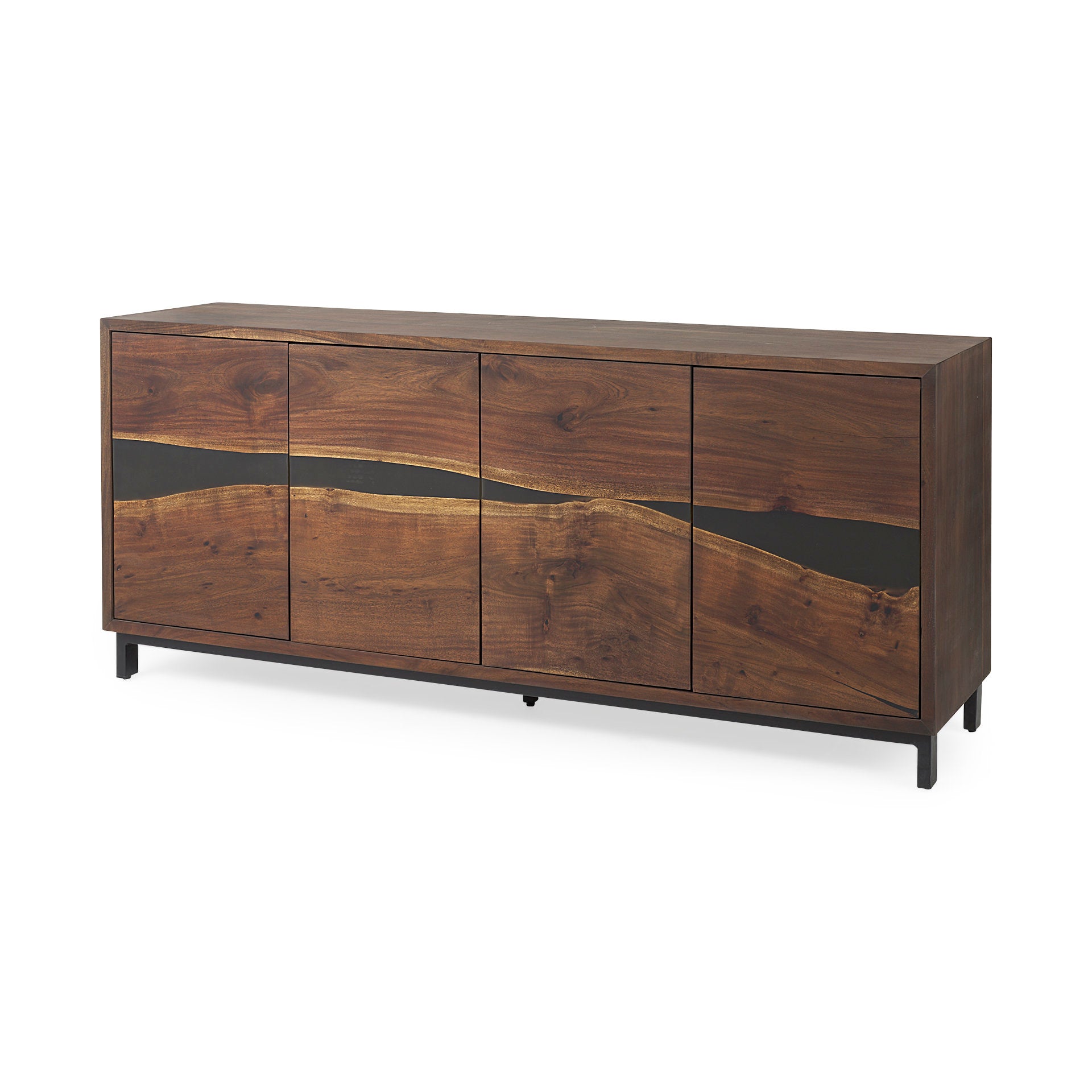 Hemlock 69L x 18W x 30H Brown Wood Sideboard - Central Designs