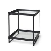 Trey Black Metal W/Glass Accent Table - Central Designs