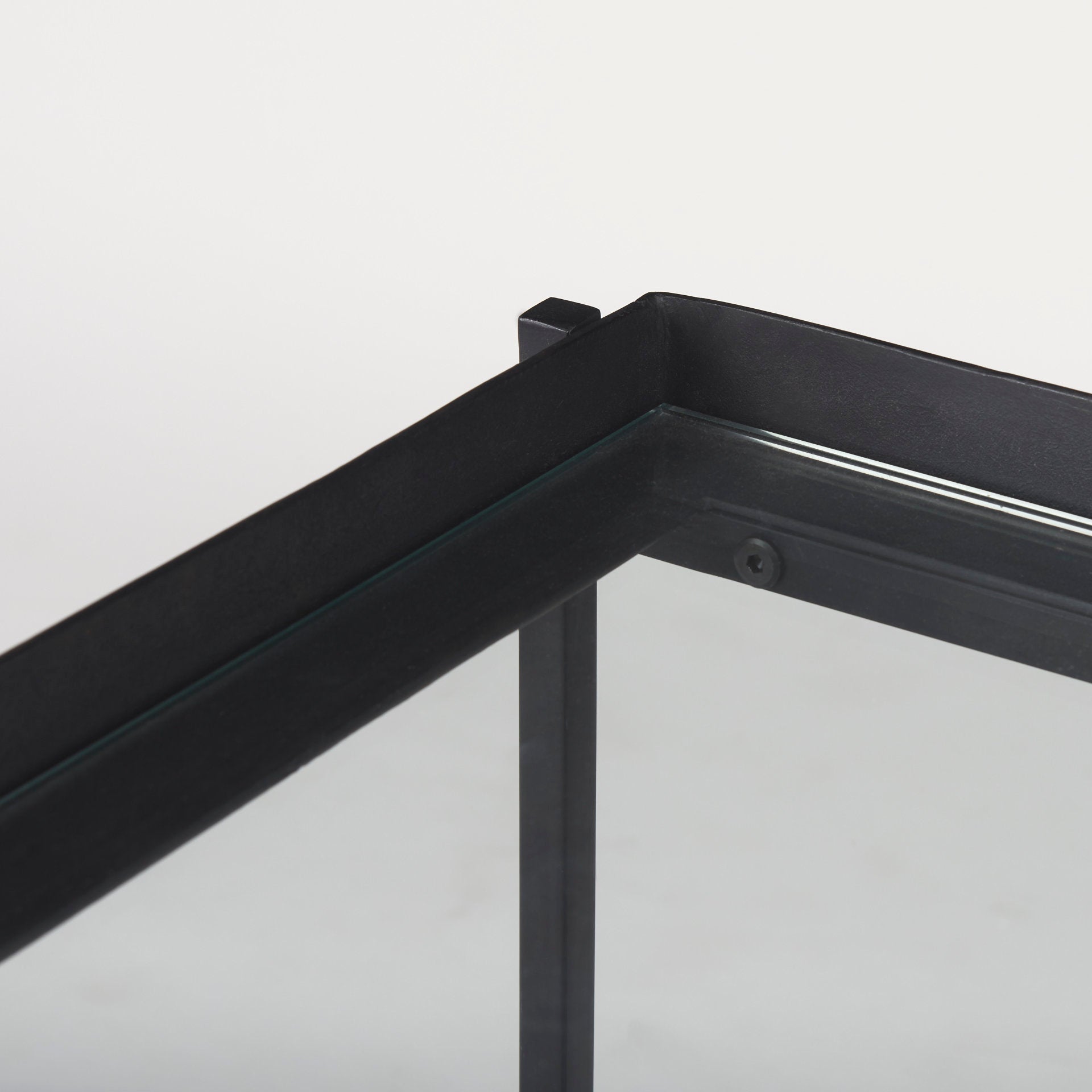 Trey Black Metal W/Glass Accent Table - Central Designs