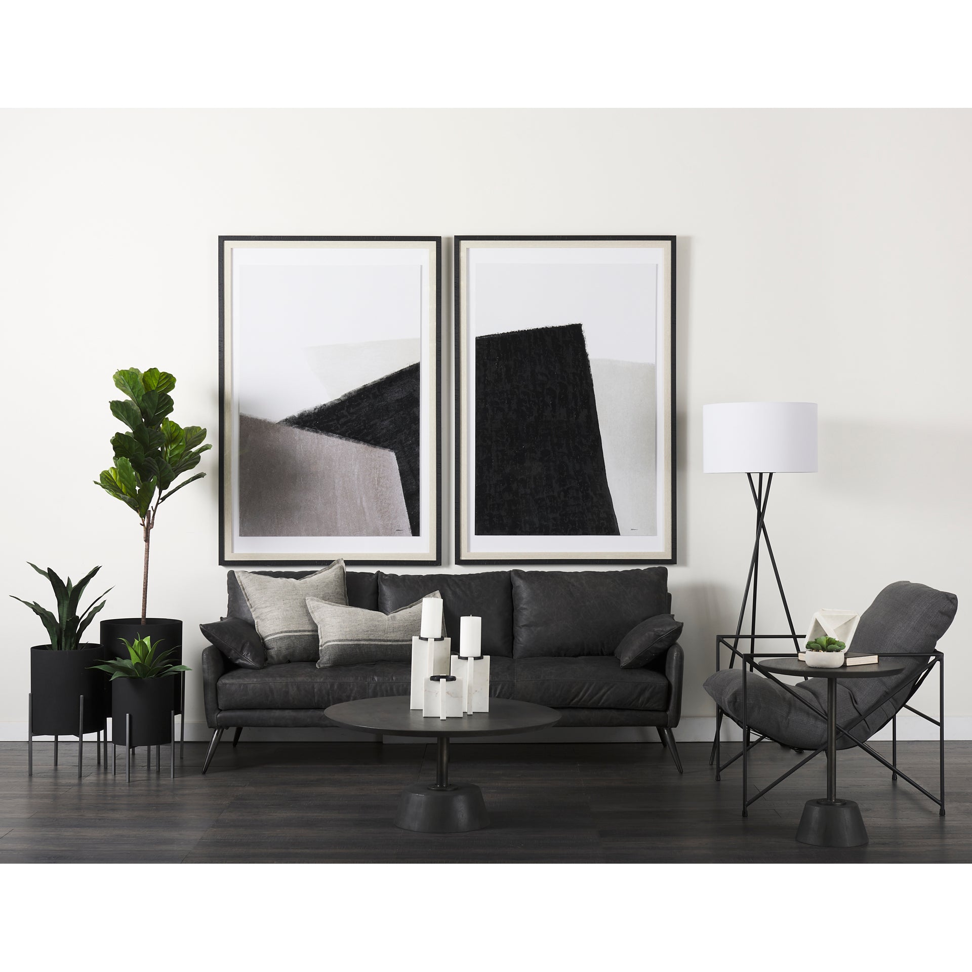 Maxwell 34L x 34W x 16H Dark Brown Wood W/ Black Metal Pedestal Base Round Coffee Table - Central Designs