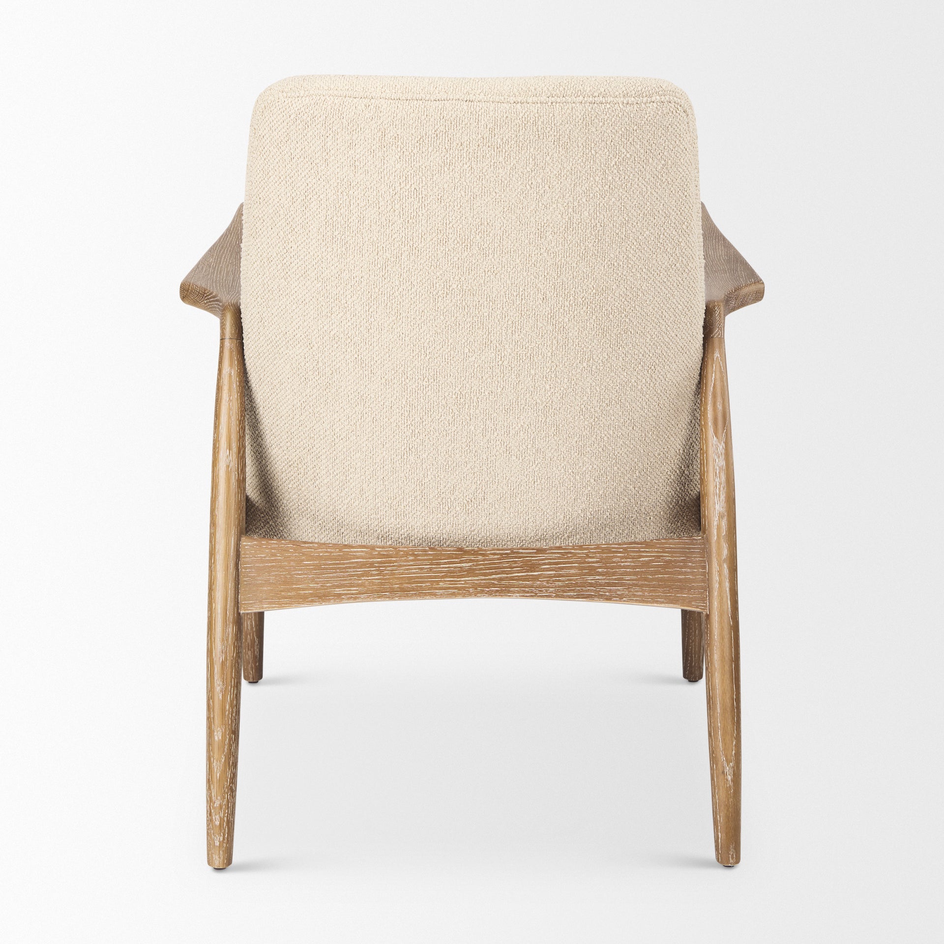 Westan Cream Boucle Fabric W/Light Brown Wood Accent Chair - Central Designs