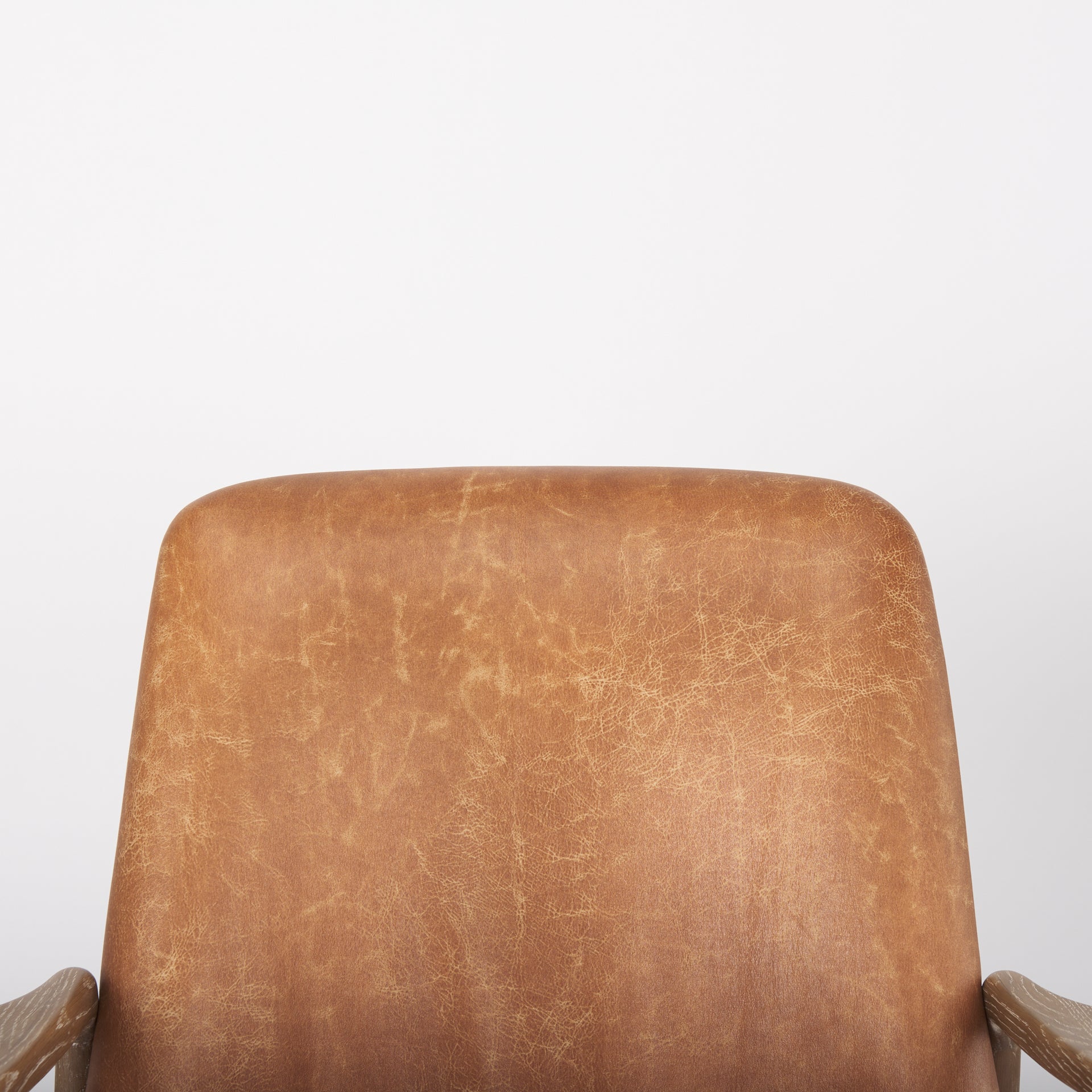 Westan Cognac Faux Leather W/Medium Brown Wood Accent Chair - Central Designs