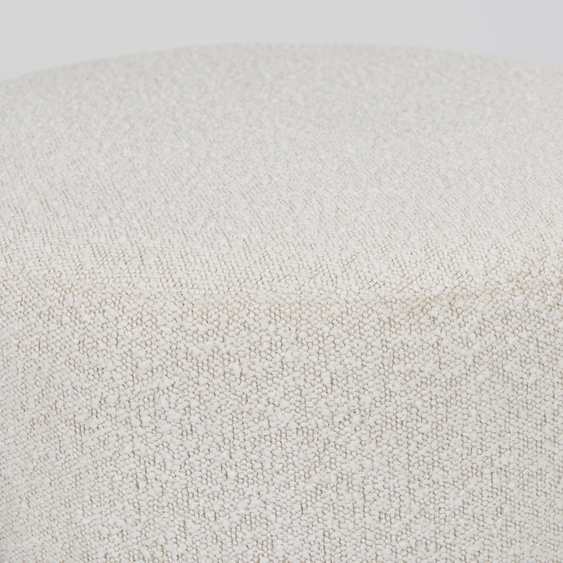 Amelia Cream Boucle W/Black Metal Upholstered Pouf - Central Designs