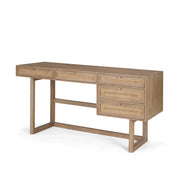 Grier 60" Light Brown Solid Wood W/Cane Office Desk - Central Designs