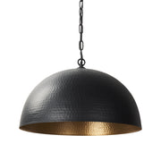 Karina 24" Round Matte Black Hammered Metal Dome Pendant Light - Central Designs