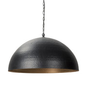 Karina 36" Round Matte Black Hammered Metal Dome Pendant Light - Central Designs