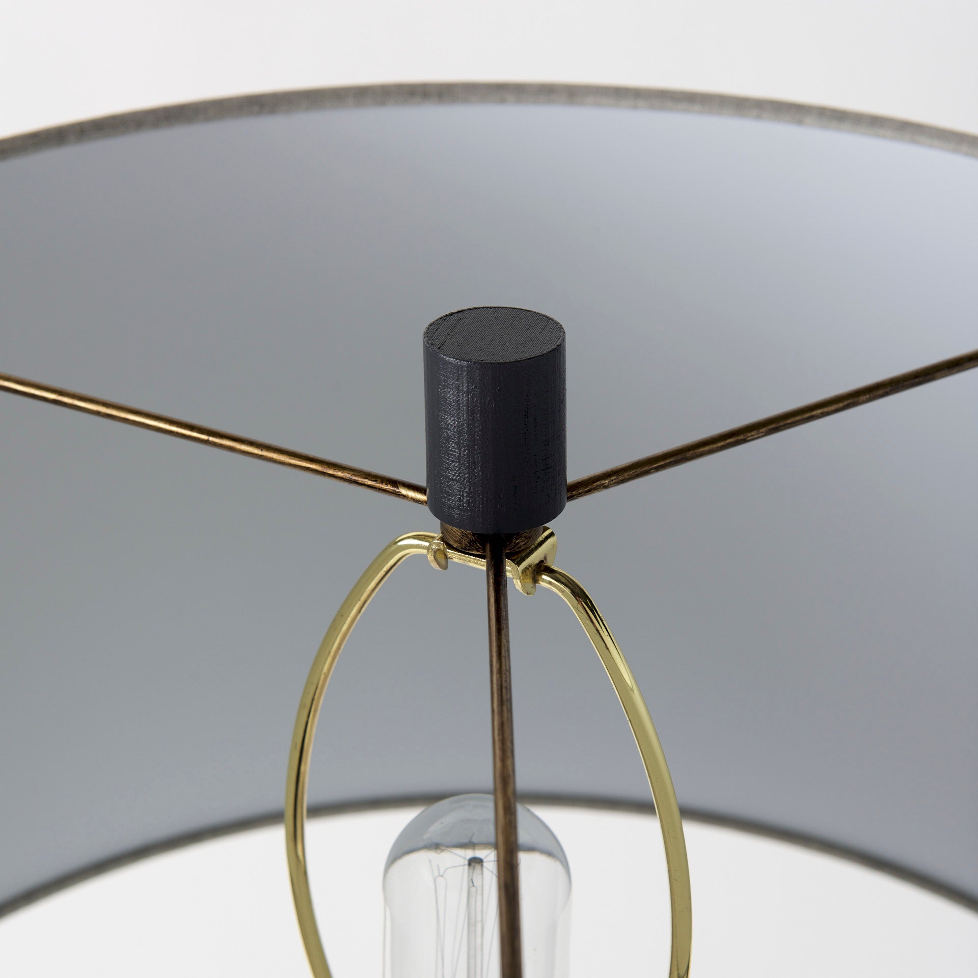 Quinn 18.0L x 18.0W x 28.8H Navy Base W/Beige Fabric Shade Table Lamp - Central Designs