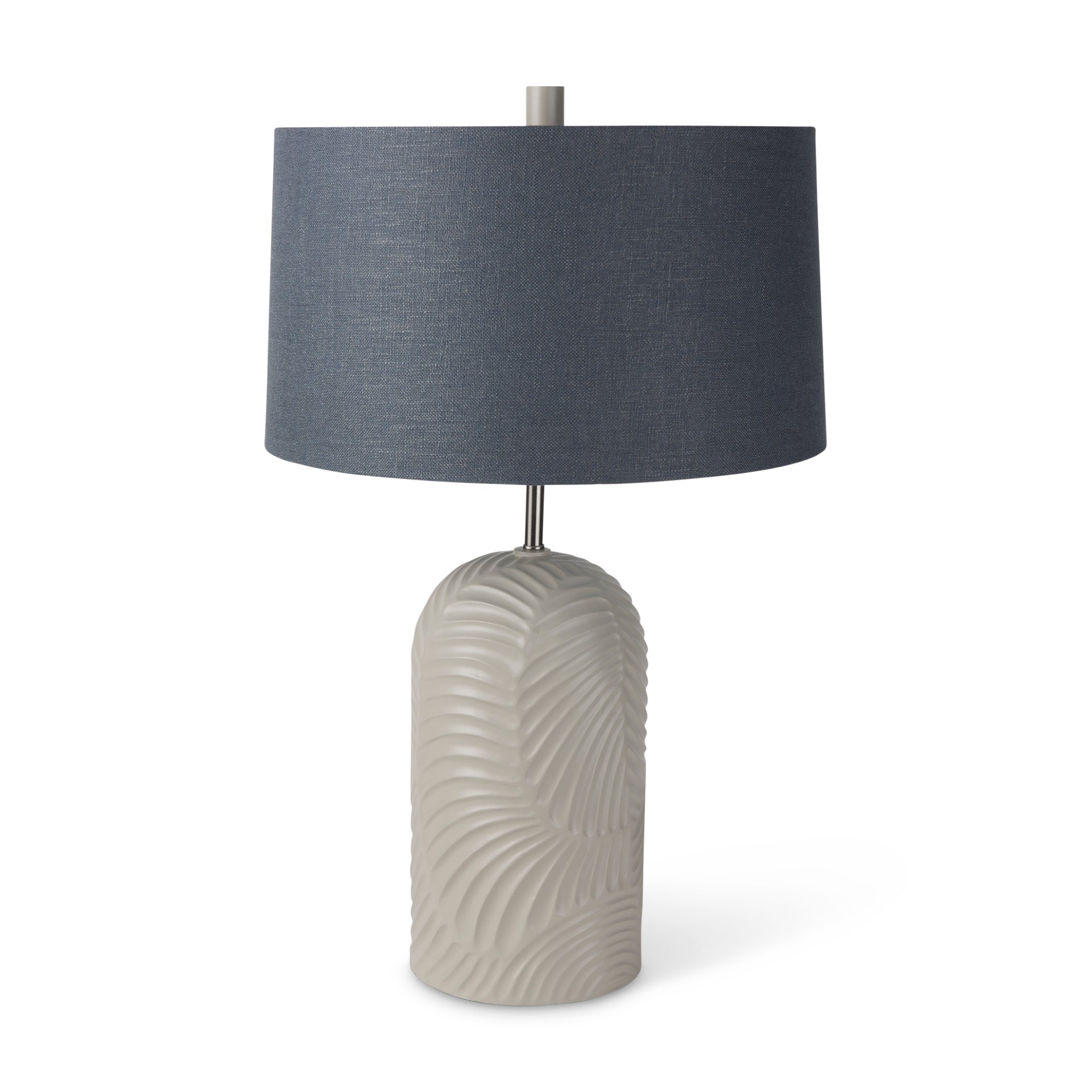 Quinn 19.0L x 19.0W x 24.6H Beige Base W/Navy Fabric Shade Table Lamp - Central Designs