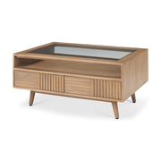 Sable 38.0L x 27.0W x 18.0H Light Brown Wood Coffee Table - Central Designs
