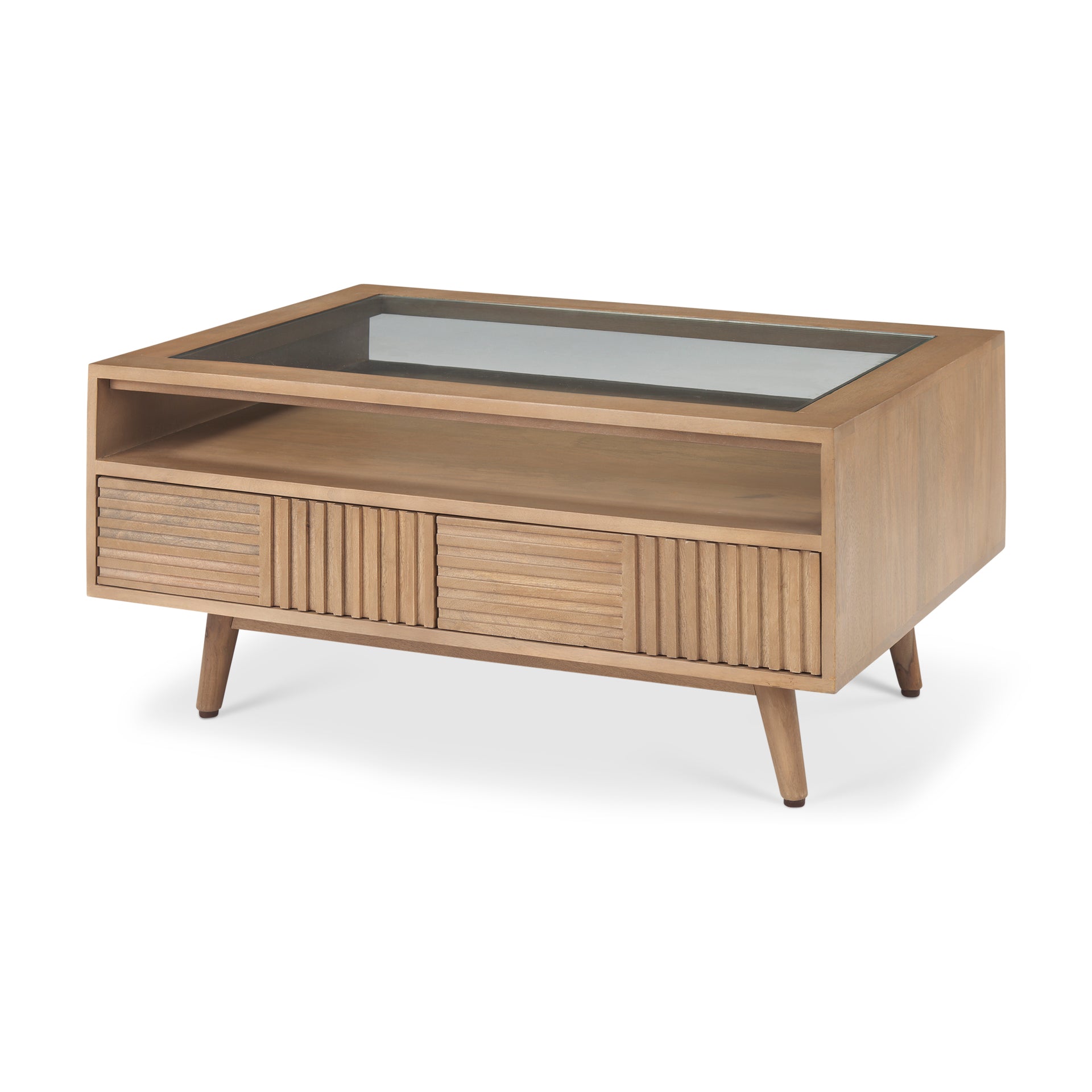 Sable 38.0L x 27.0W x 18.0H Light Brown Wood Coffee Table - Central Designs