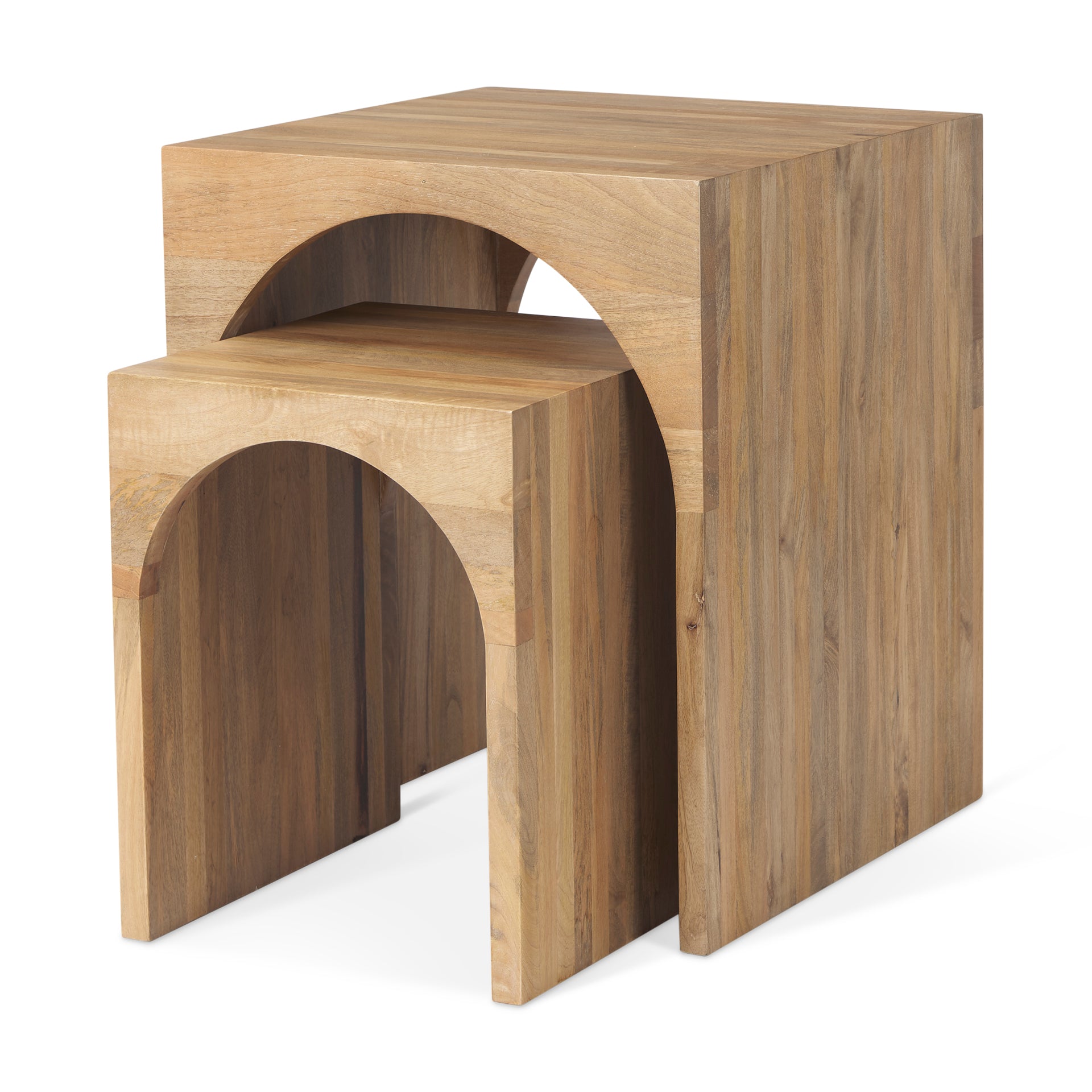 Chloe 20.0L x 20.0W x 24.0H Set of 2 Cottage Wood Nesting Accent Tables - Central Designs