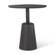 Maxwell 32" Round Black - Brown Wood w/ Black Metal Pedestal Bistro Table - Central Designs