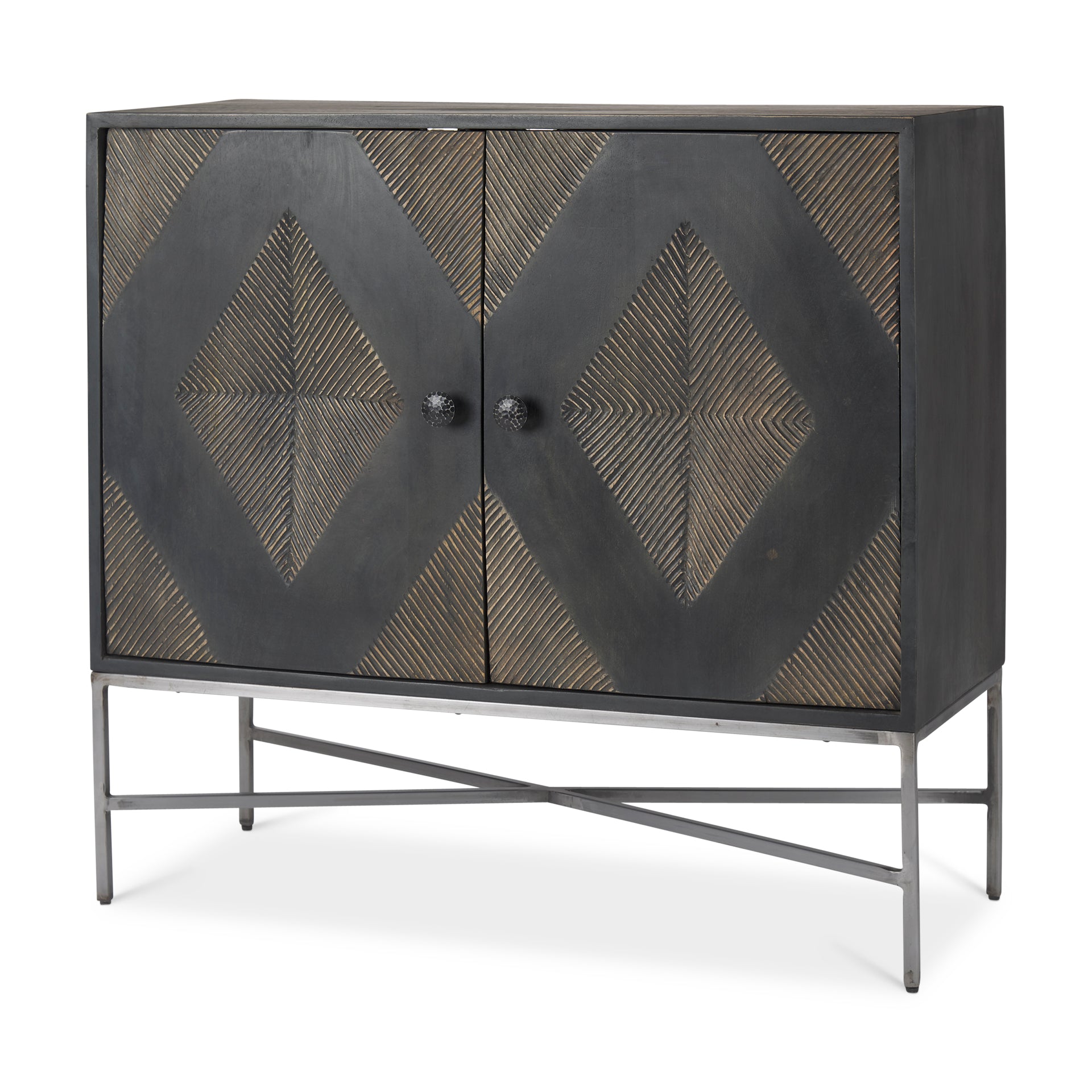 Hogarth 36.0L x 16.0W x 34.0H 2 Door Dark Accent Cabinet - Central Designs