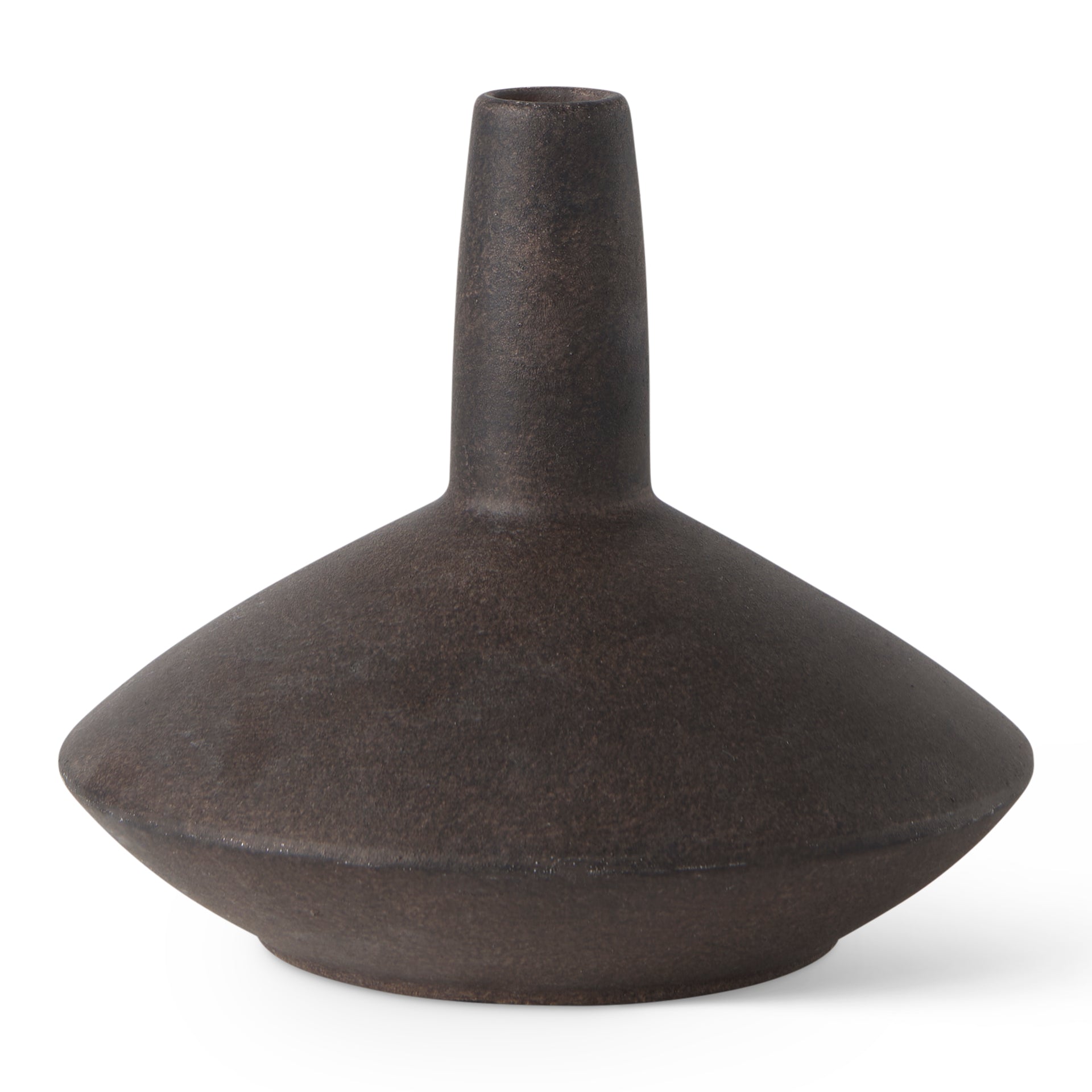 Rylee 6.9H Dark Brown Ceramic Vase - Central Designs