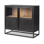Sloan Black Wood W/Black Metal Frame Accent Cabinet - Central Designs