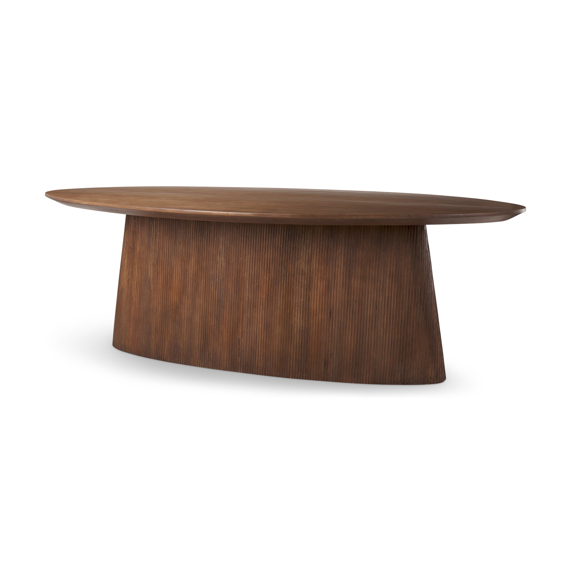 Lance 94"L x 50"W x30"H Medium Brown Solid Wood Oval Dining Table - Central Designs
