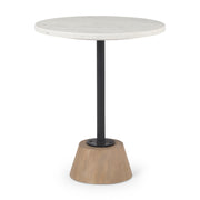 Maxwell Marble Top Pedestal End/Side Table - Central Designs