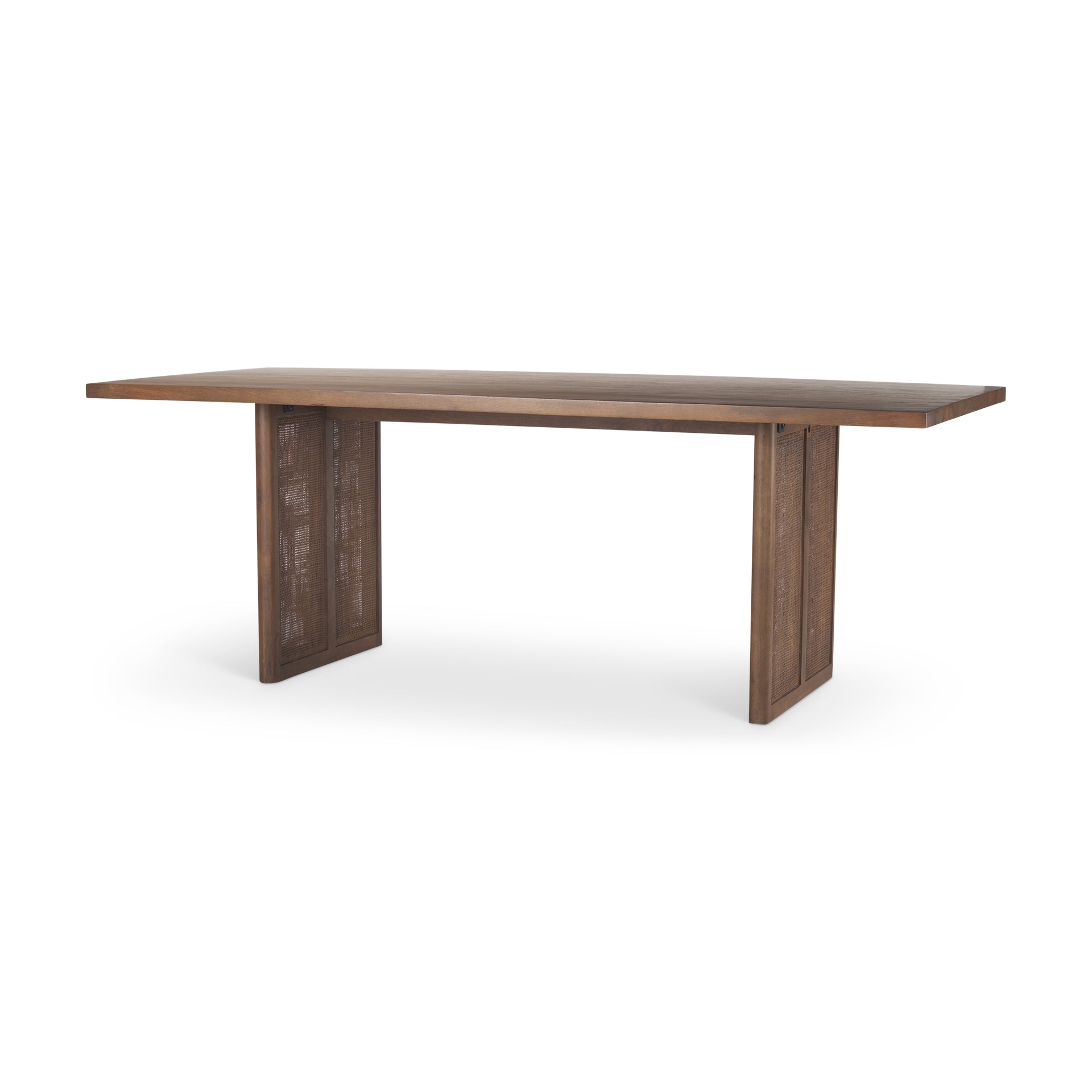 Grier 84" Medium Brown Wood w/ Cane Dining Table
