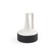 Burton 8.3H Small White and Black Ceramic Jug Vase - Central Designs