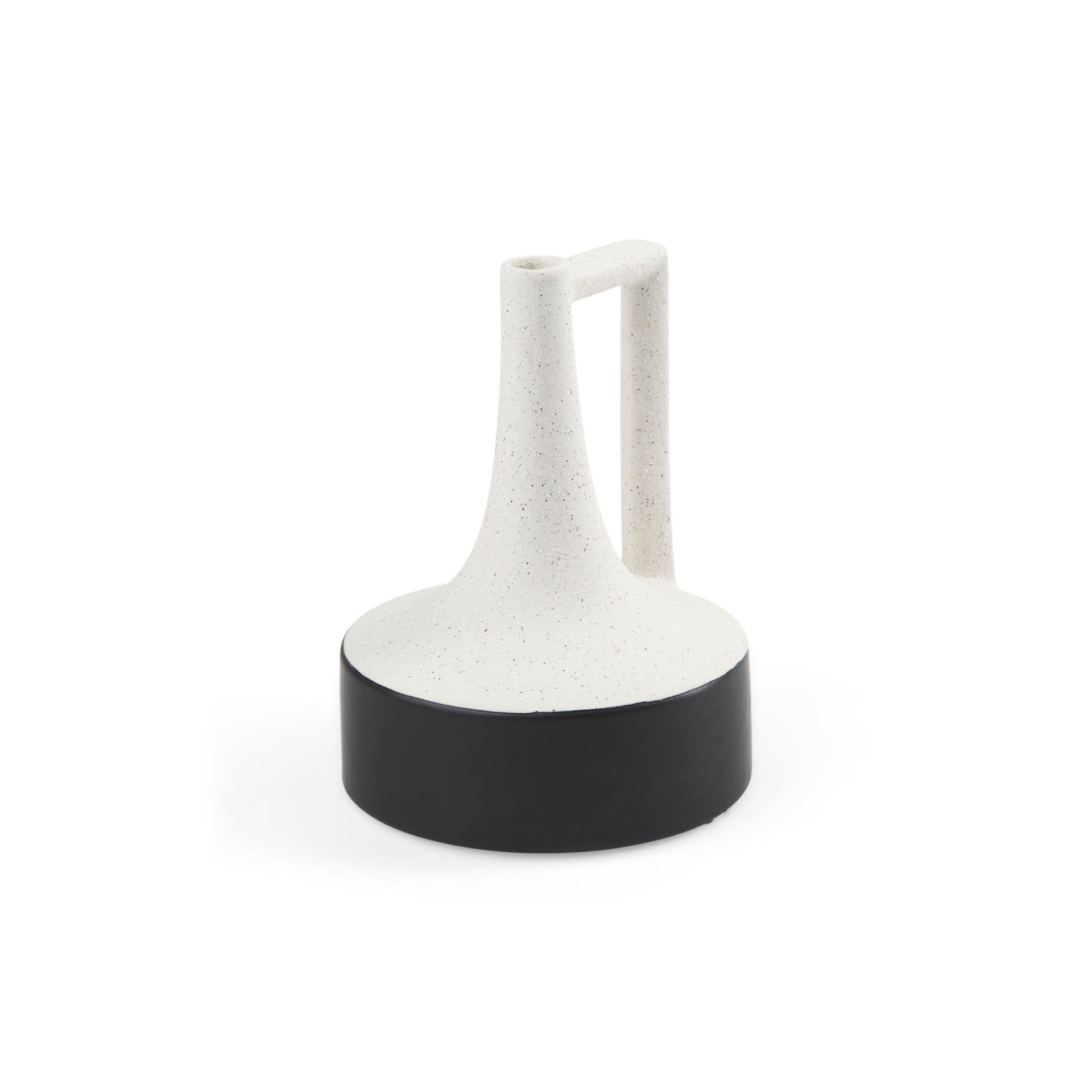 Burton 8.3H Small White and Black Ceramic Jug Vase - Central Designs