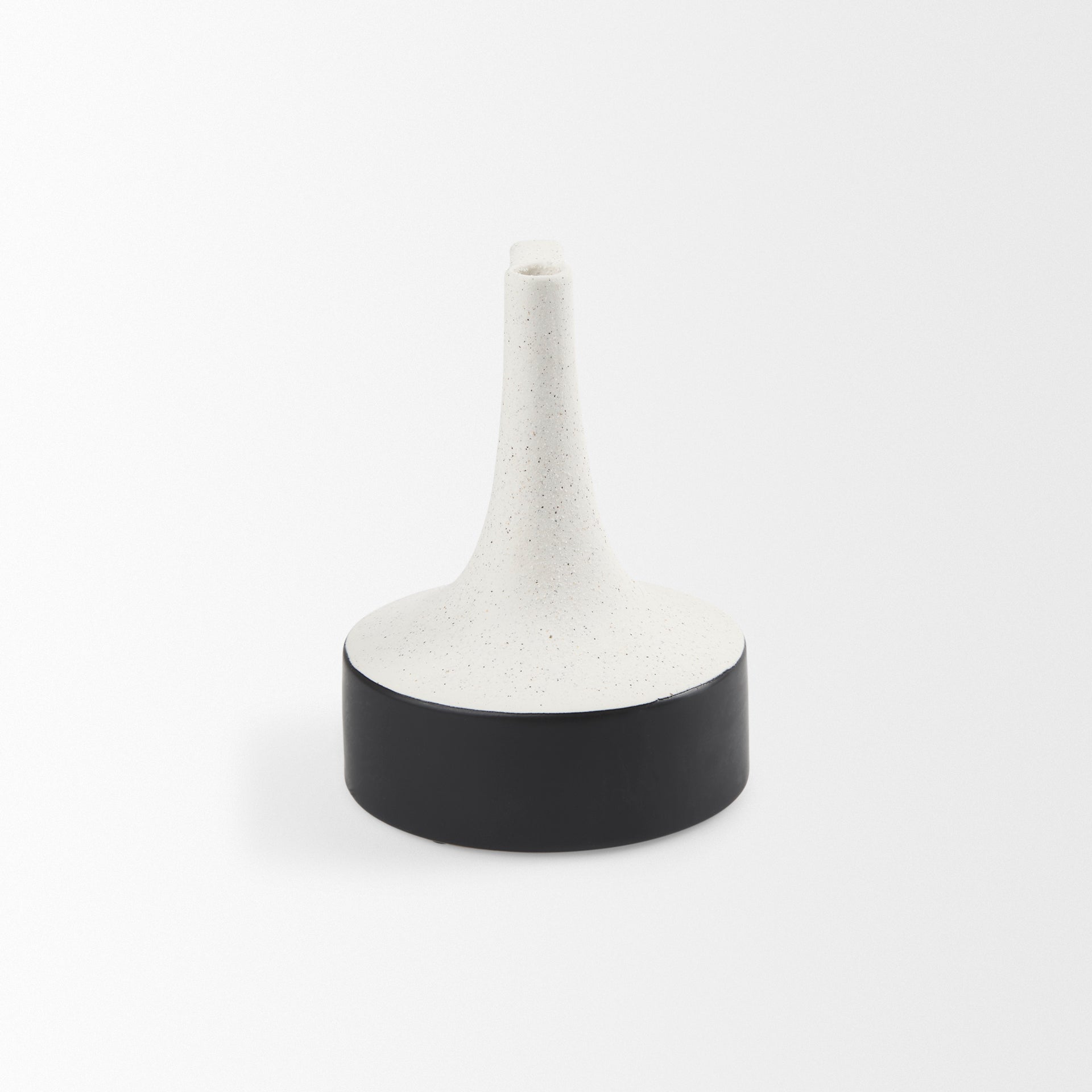 Burton 8.3H Small White and Black Ceramic Jug Vase - Central Designs