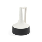 Burton 11.6H Medium White and Black Ceramic Jug Vase - Central Designs