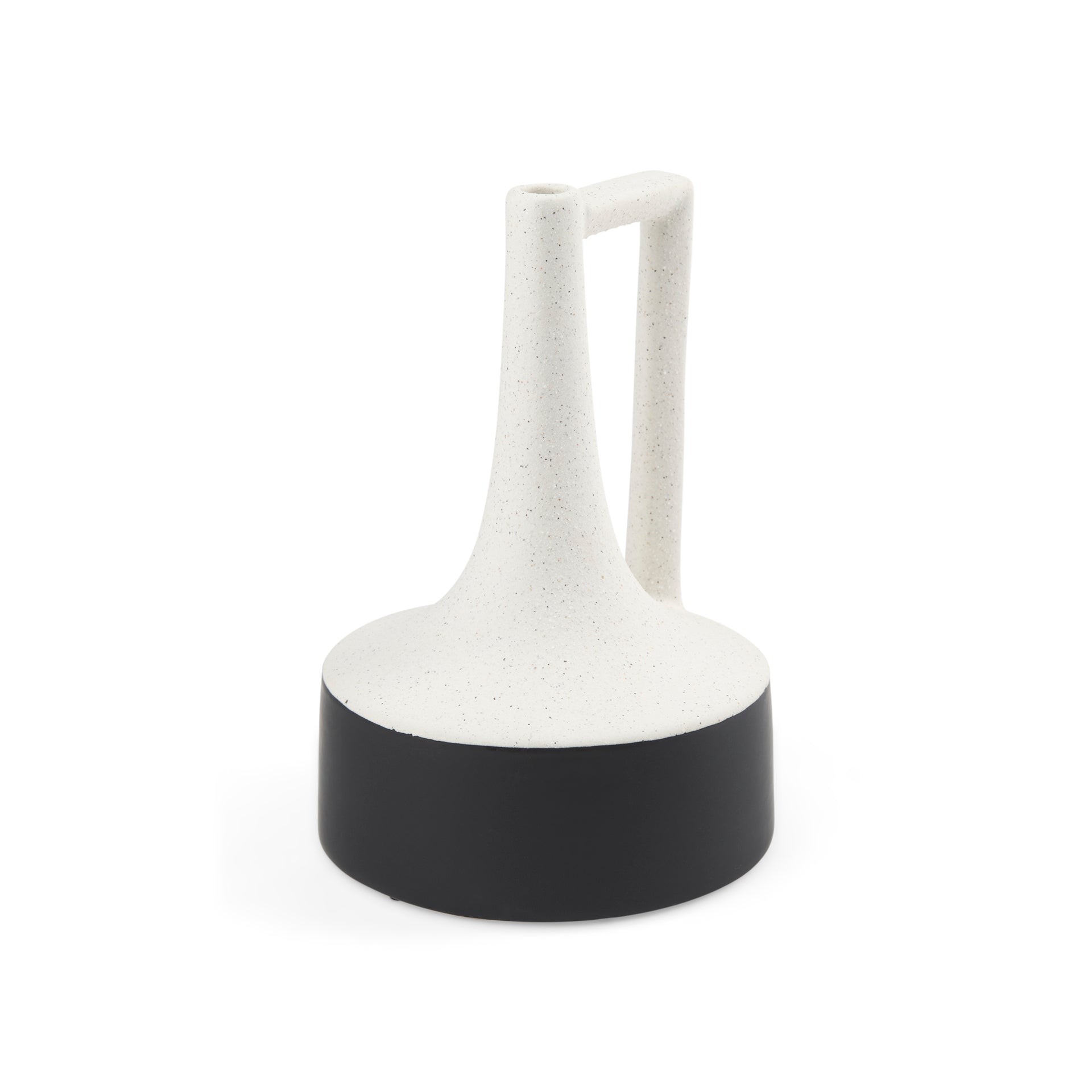 Burton 11.6H Medium White and Black Ceramic Jug Vase - Central Designs