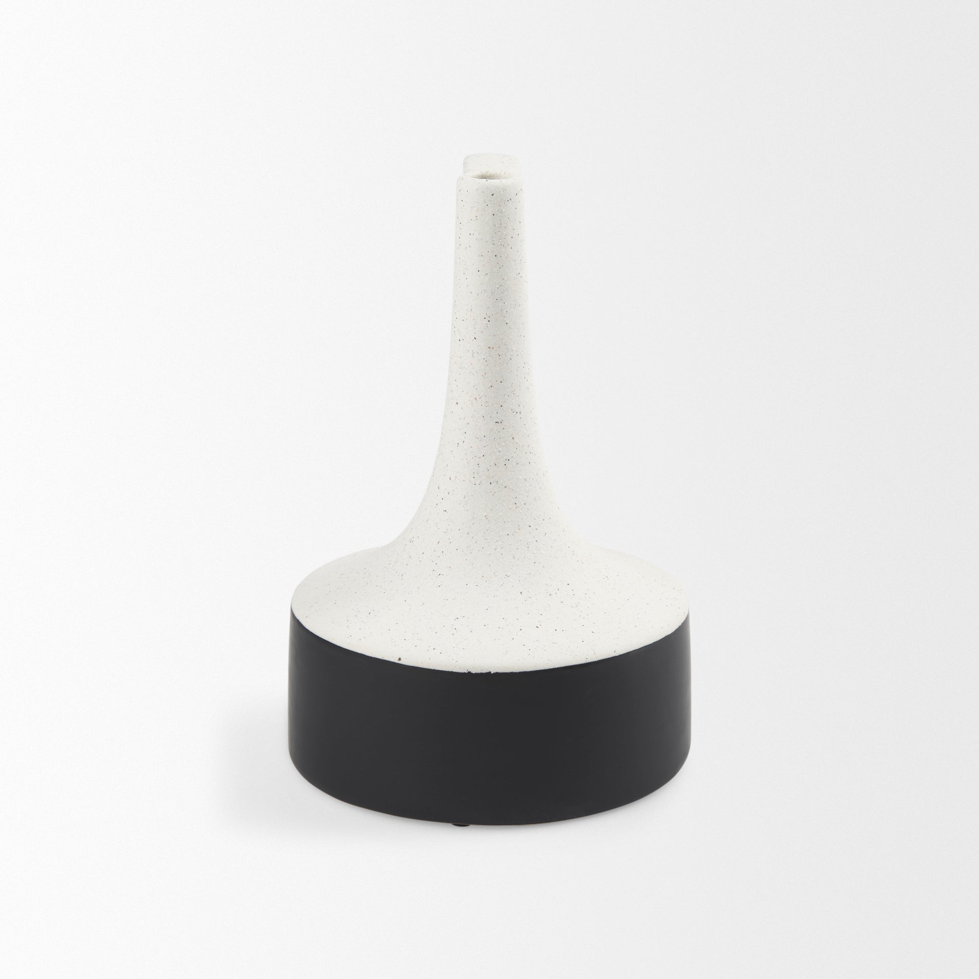 Burton 11.6H Medium White and Black Ceramic Jug Vase - Central Designs