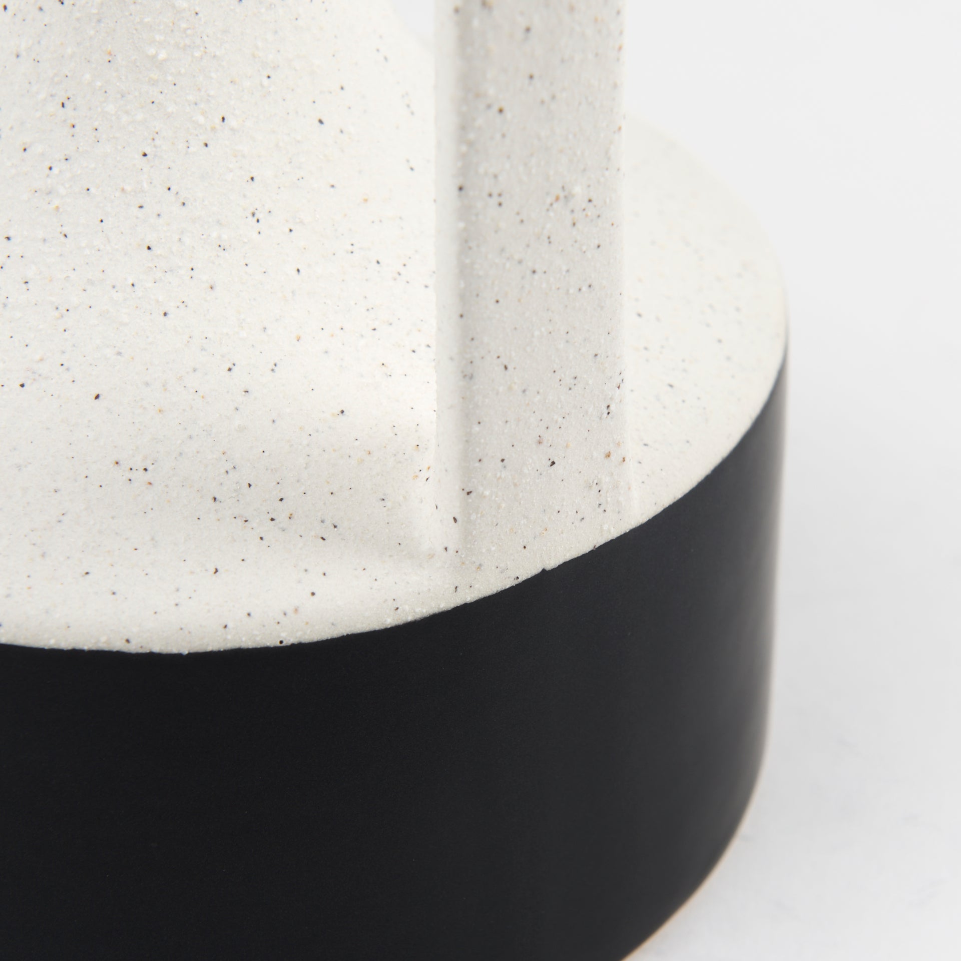 Burton 11.6H Medium White and Black Ceramic Jug Vase - Central Designs