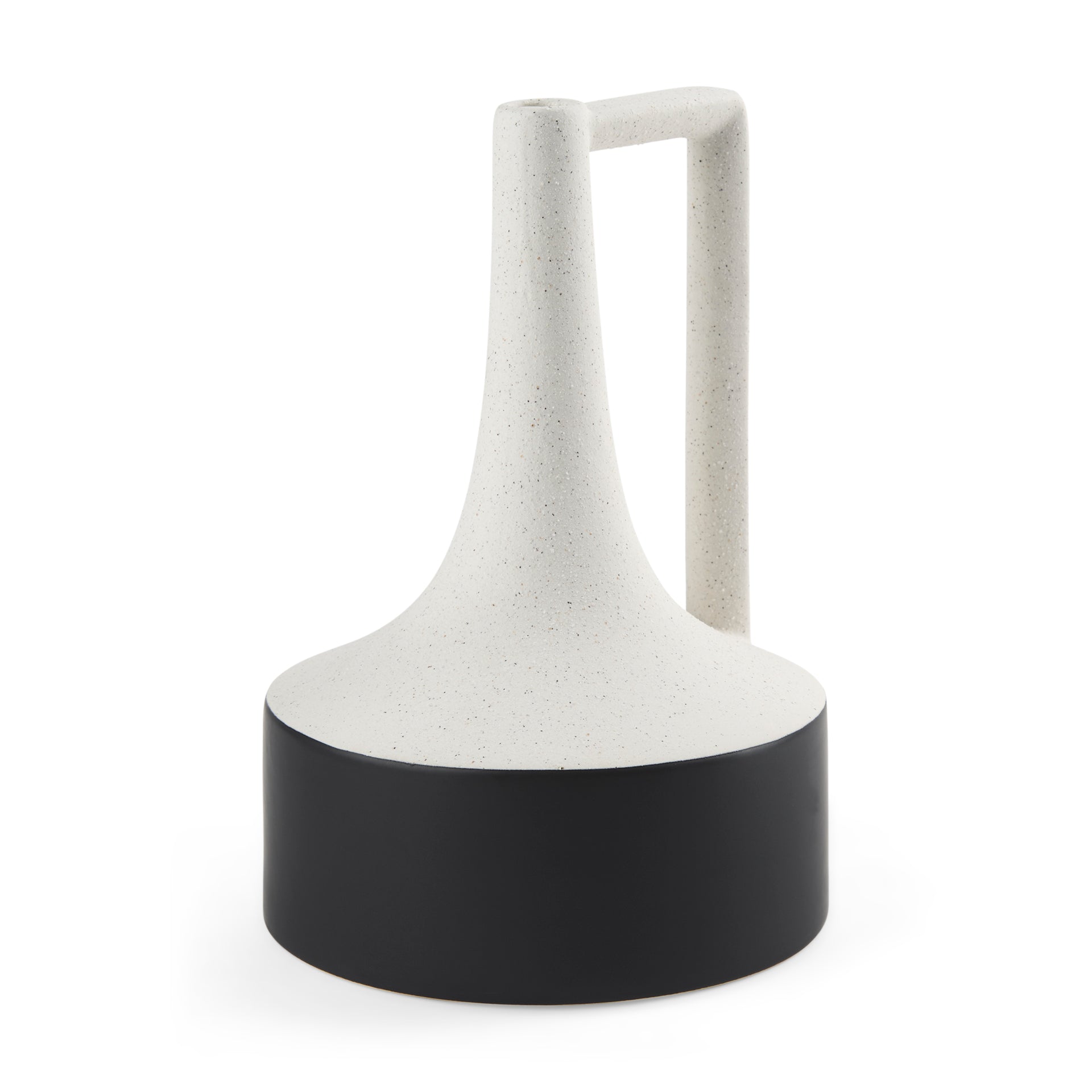 Burton 13.1H Large White and Black Ceramic Jug Vase - Central Designs