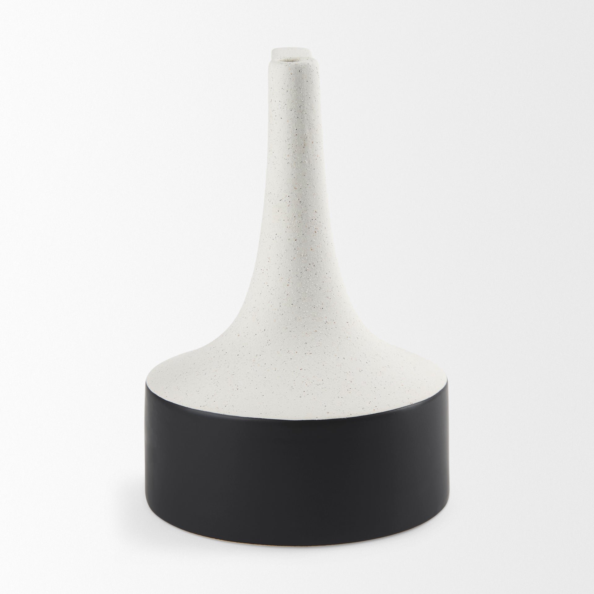 Burton 13.1H Large White and Black Ceramic Jug Vase - Central Designs