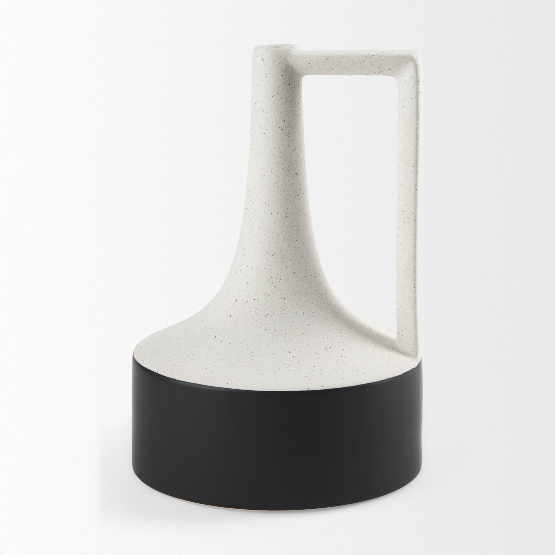 Burton 13.1H Large White and Black Ceramic Jug Vase - Central Designs